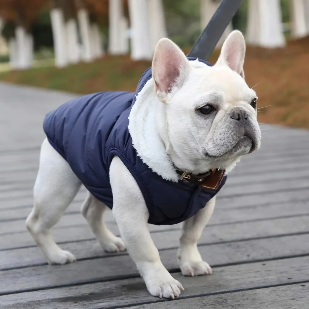 SAWMONG Navy Blue Dog Fleece Jacket with Hood #459 - Picture 13 of 13